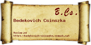 Bedekovich Csinszka névjegykártya